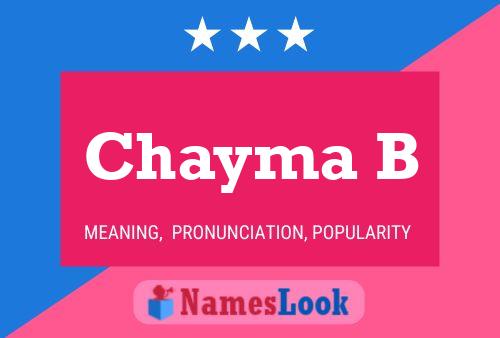 Chayma B Name Poster