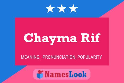 Chayma Rif Name Poster