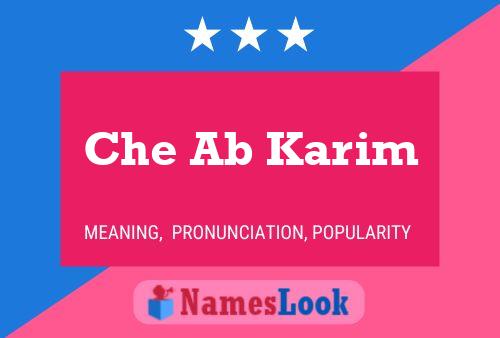 Che Ab Karim Name Poster