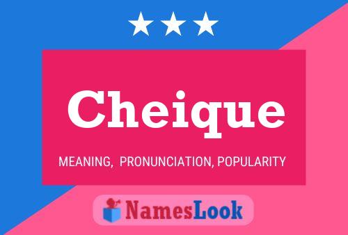 Cheique Name Poster