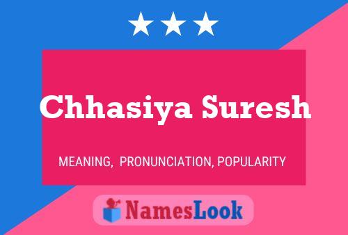 Chhasiya Suresh Name Poster