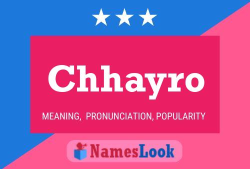 Chhayro Name Poster