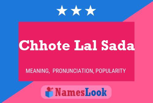 Chhote Lal Sada Name Poster