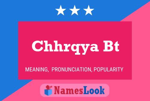 Chhrqya Bt Name Poster