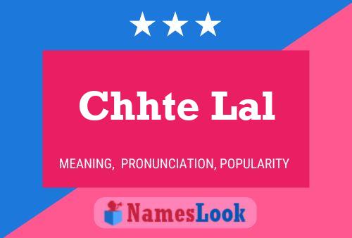 Chhte Lal Name Poster