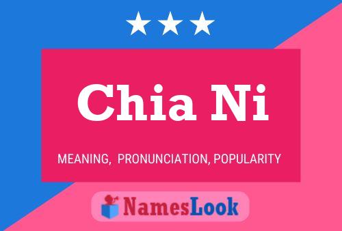 Chia Ni Name Poster