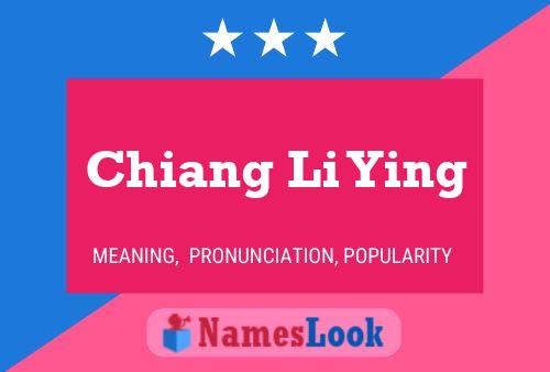 Chiang Li Ying Name Poster