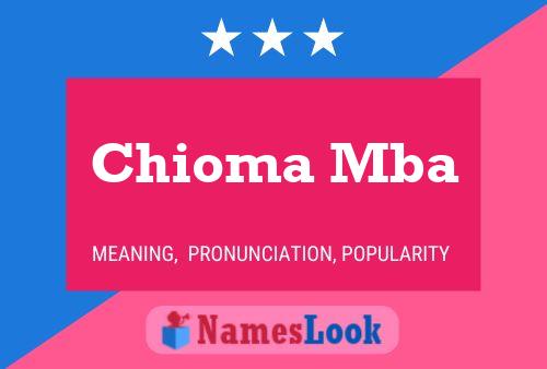 Chioma Mba Name Poster