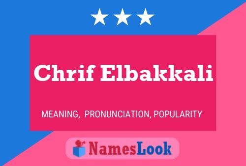 Chrif Elbakkali Name Poster