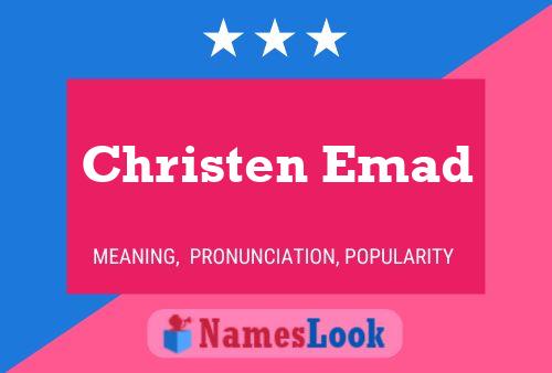 Christen Emad Name Poster