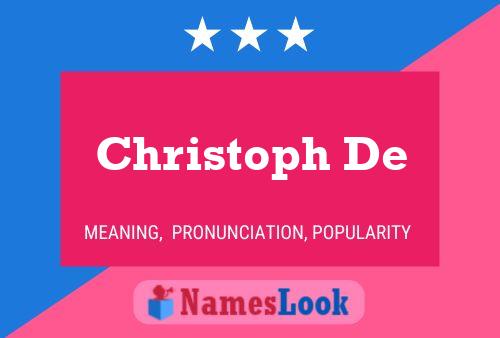 Christoph De Name Poster