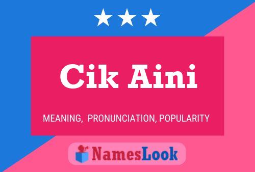 Cik Aini Name Poster