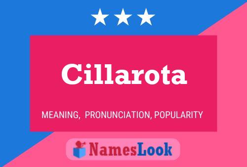 Cillarota Name Poster