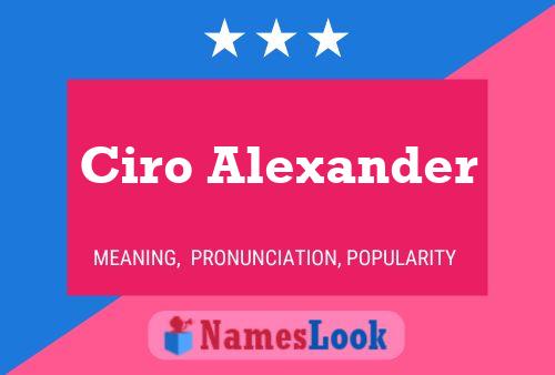 Ciro Alexander Name Poster