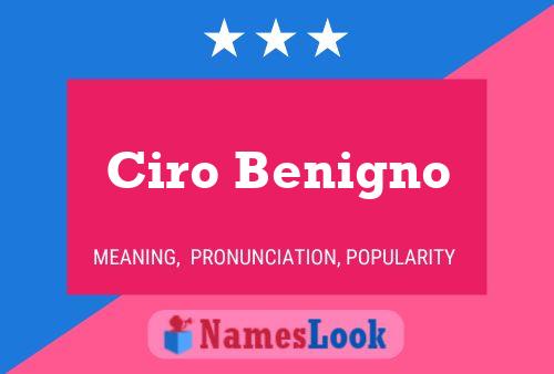 Ciro Benigno Name Poster