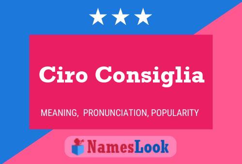 Ciro Consiglia Name Poster