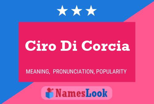 Ciro Di Corcia Name Poster