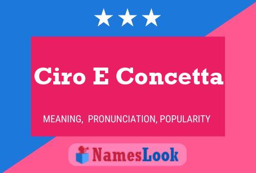 Ciro E Concetta Name Poster