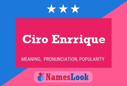 Ciro Enrrique Name Poster