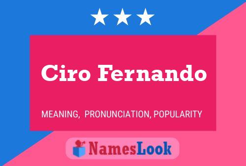 Ciro Fernando Name Poster