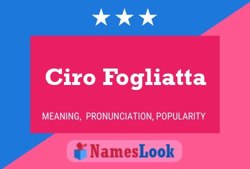 Ciro Fogliatta Name Poster