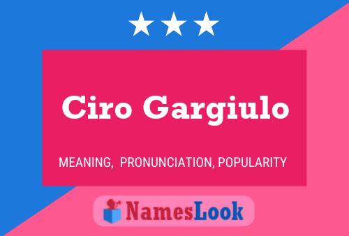 Ciro Gargiulo Name Poster