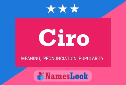 Ciro Name Poster