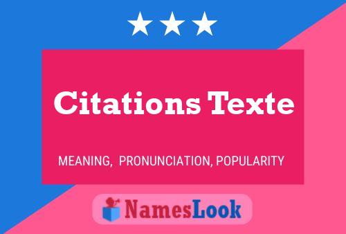 Citations Texte Name Poster