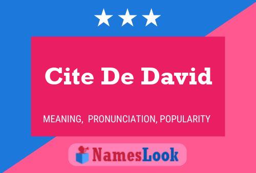 Cite De David Name Poster