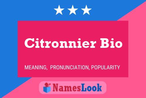 Citronnier Bio Name Poster