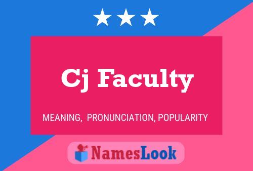 Cj Faculty Name Poster