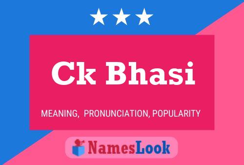 Ck Bhasi Name Poster