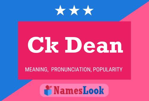 Ck Dean Name Poster