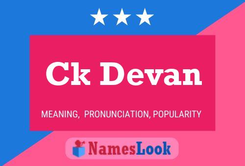 Ck Devan Name Poster