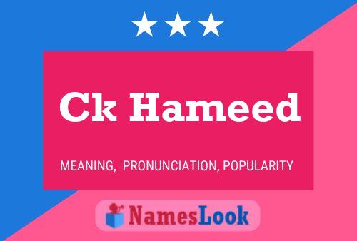 Ck Hameed Name Poster