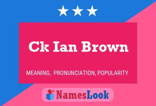 Ck Ian Brown Name Poster