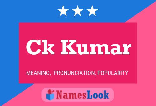 Ck Kumar Name Poster