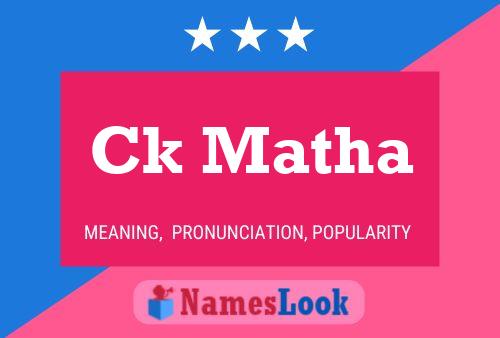 Ck Matha Name Poster