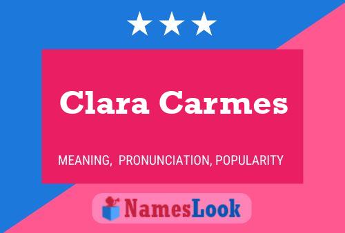 Clara Carmes Name Poster