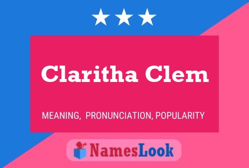 Claritha Clem Name Poster