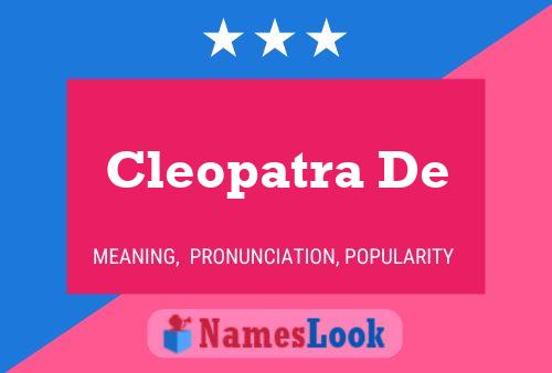 Cleopatra De Name Poster