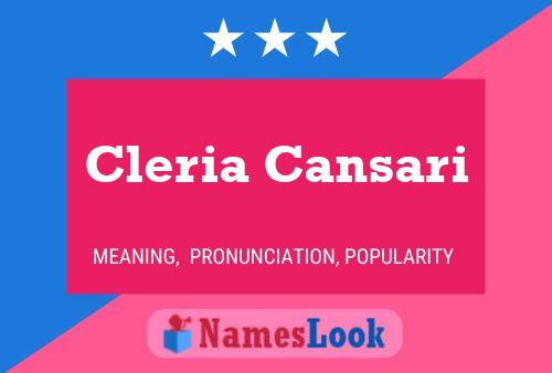 Cleria Cansari Name Poster