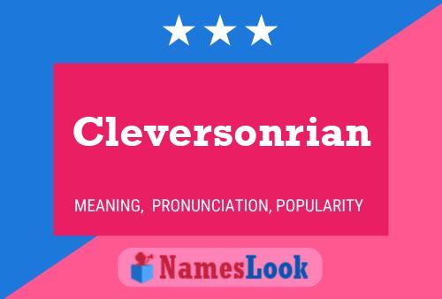 Cleversonrian Name Poster