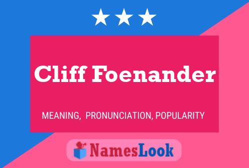 Cliff Foenander Name Poster