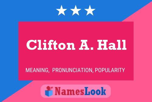 Clifton A. Hall Name Poster