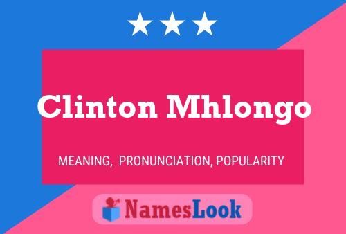 Clinton Mhlongo Name Poster