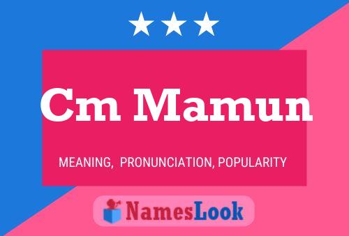 Cm Mamun Name Poster