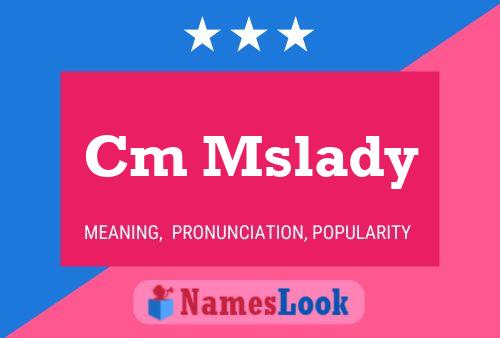 Cm Mslady Name Poster