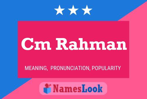 Cm Rahman Name Poster