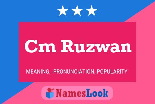 Cm Ruzwan Name Poster